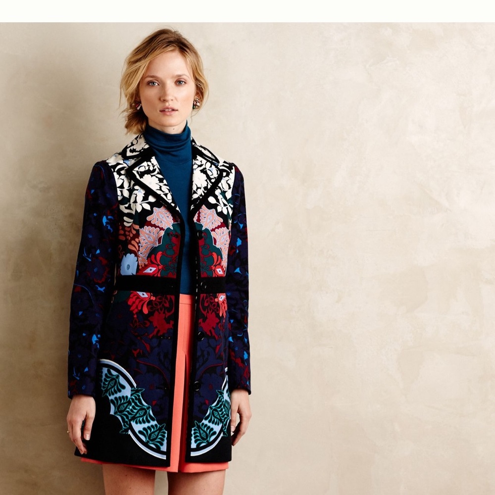 Rare Anthropologie Florilege Coat Jacket Blazer 0P STUNNING Elevenses